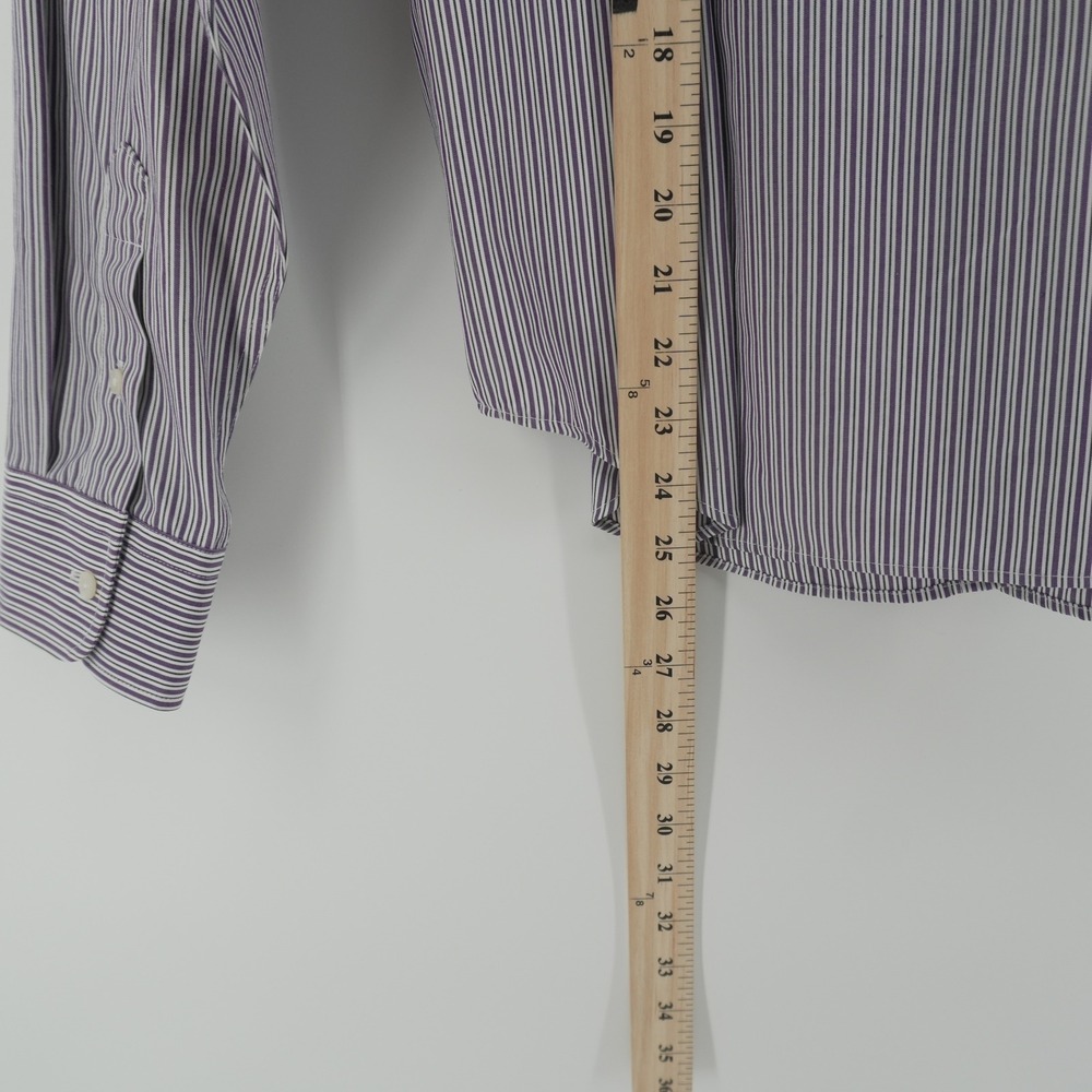 Lauren Ralph Lauren Button Down Womens S Purple Striped Non-Iron Cotton Shirt - Picture 6 of 8